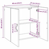 thumbnail of vidaXL Wandschrank Schwarz Eichen-Optik 60 x 31 x 60 cm Holzwerkstoff