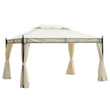 thumbnail of Cenador de Jardín 3x4m Pabellón con Techo Doble y 4 Cortinas Laterales Extraíbles Carpa de Acero para Fiestas Bosas Eventos al Aire Libre Crema