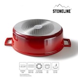 thumbnail of STONELINE® Gourmet Bräter 32x25 cm mit Deckel, Backofen und Induktion geeignet, Antihaft, kirschrot