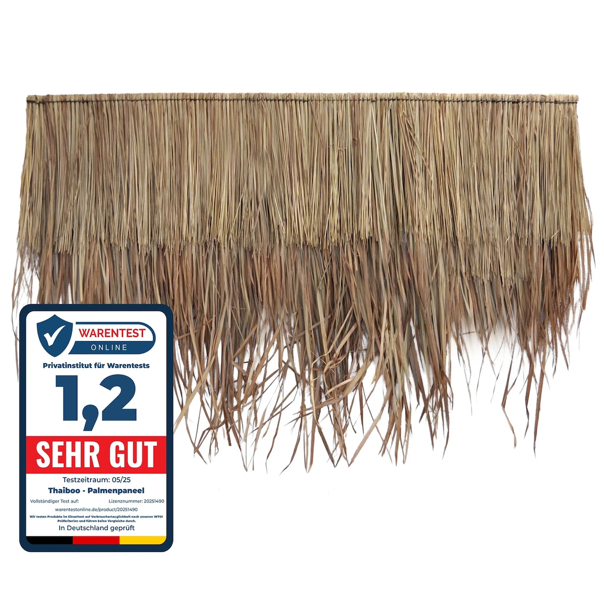 10x Palmendach Palmpaneel 148 cm breit 100% Naturmaterial