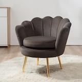 thumbnail of HOMCOM Poltrona Vintage in Velluto Marrone Poltroncina da Camera