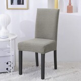 thumbnail of Intirilife 2x Elastische Stuhlhusse Stuhlüberzug in GEMUSTERT CREME GRAU mit 38 - 45 cm Sitzfläche und 45 - 65 cm Lehnenhöhe