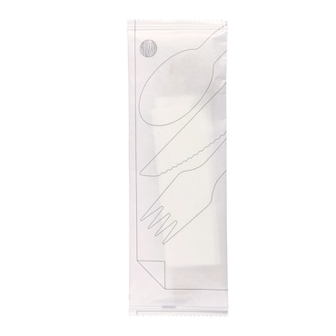 Garcia de Pou Set 4/1 Forchetta, Coltello, Cucchiaio, Tovagliolo 'Makan'  16 Cm Naturale Legno (100 Unità)