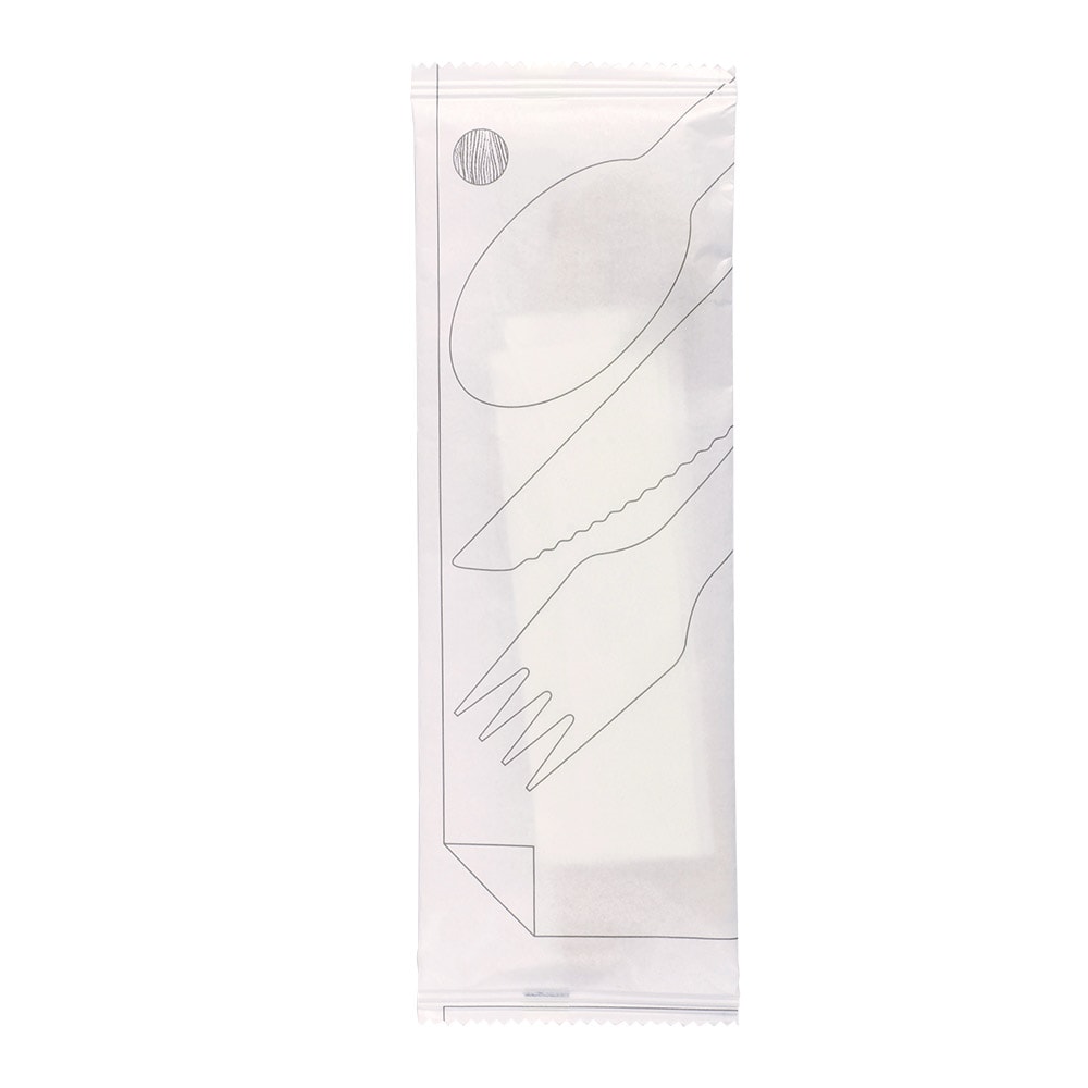 Garcia de Pou Set 4/1 Forchetta, Coltello, Cucchiaio, Tovagliolo 'Makan'  16 Cm Naturale Legno (100 Unità)