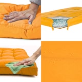 thumbnail of Lot coussins extérieur pour palette jaune miel 120x80 Imperméables Anti-UV DECOARTS