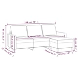 thumbnail of vidaXL 3-Sitzer-Sofa mit Hocker Rosa 180 cm Samt