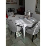 thumbnail of shopinnovativo -Tavolo ovale con 1 allunghe da 50 cm fino 210 cm in legno massello e mdf con rifiniture in bianco 160X110x75 H chiuso