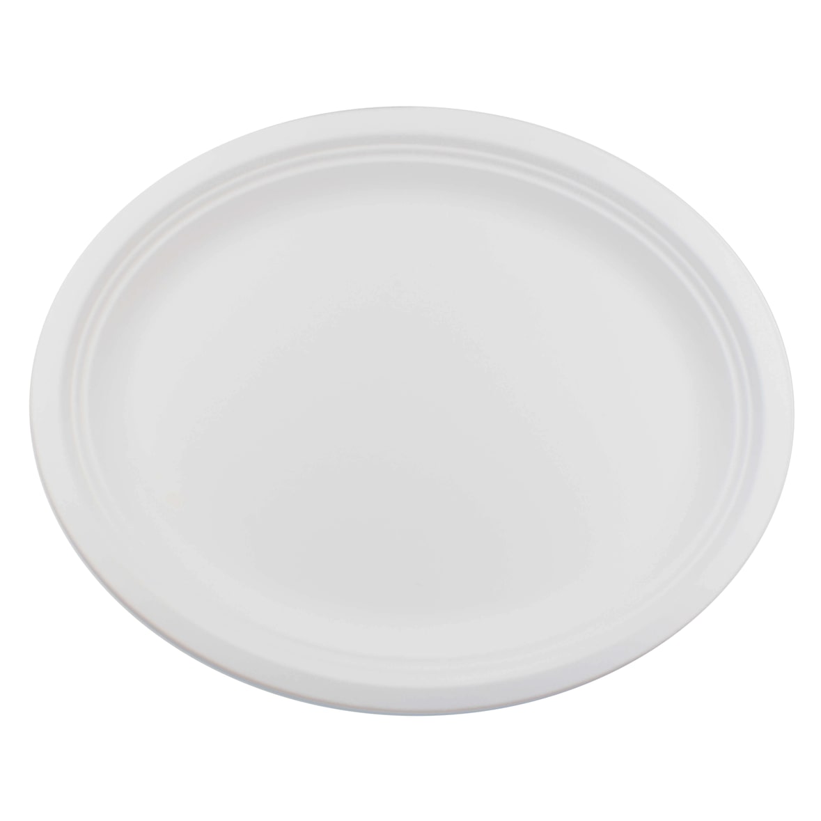 WISEFOOD 50 Teller - Zuckerrohr Teller - 26 cm (oval , weiß) Bagasse