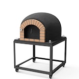 thumbnail of MF - Holzbackofen für den Außenbereich Modell STROMBOLI (Schwarz - 100 x 100 x 157 cm) – Isoliert mit Kork und 3 Keramikmatten