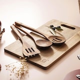 thumbnail of BERGNER - Set aus 2 Pfannen Ø22/26cm gepresstes Aluminium Schwarz mit abnehmbarem Griff mit Set aus 3 Küchenutensilien aus Akazienholz