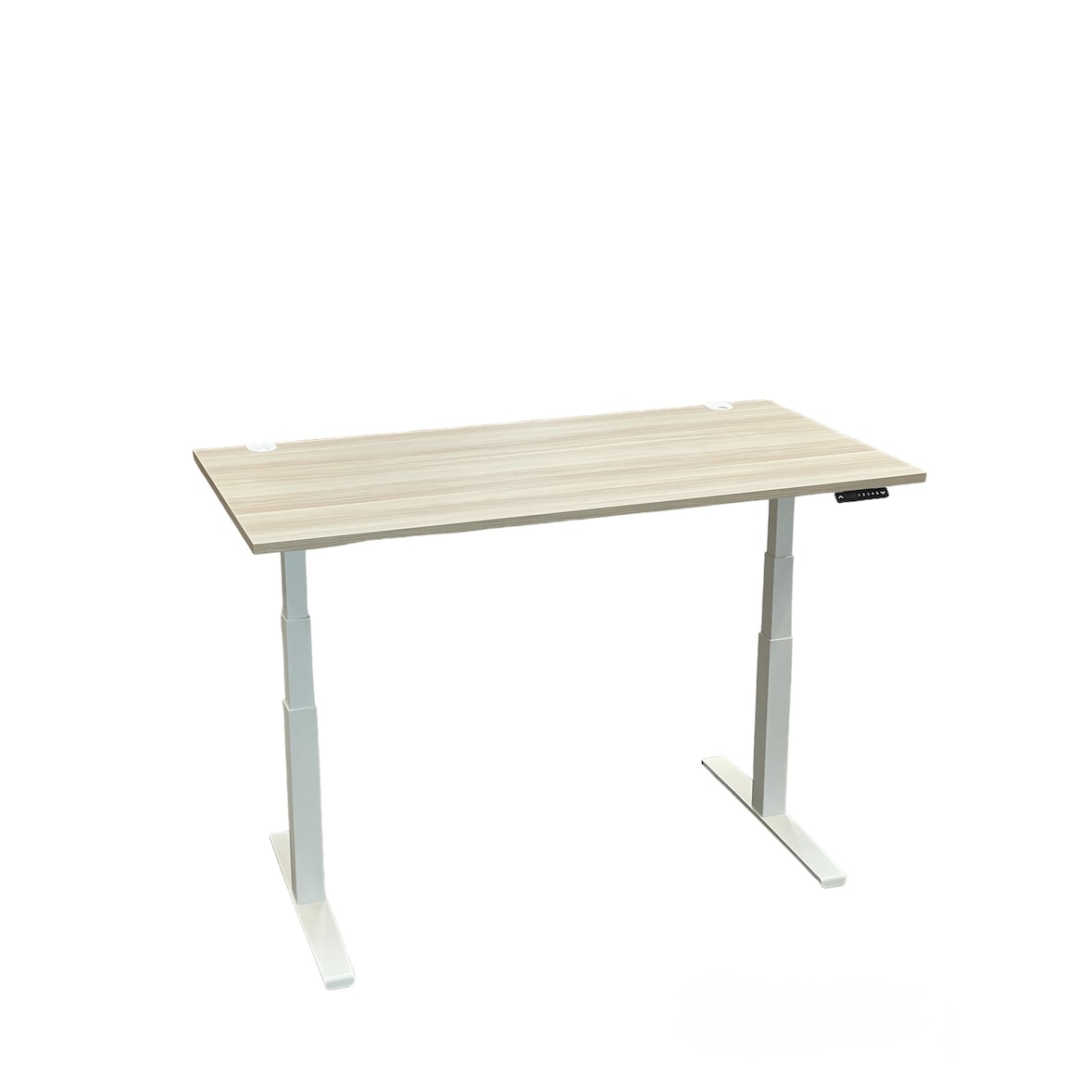 CEHA Büroschreibtisch Stockholm 160 x 80 cm elektrisch höhenverstellbar, stabiles und robustes Gestell weiß mit Tischplatte in Dekor Pflaume