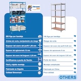 thumbnail of SimonRack Schwerlastregal 2000x1000x500 mm, 5 Ebenen, Holzböden, 150 kg Tragkraft pro Ebene, Blau/Orange - Maderclick