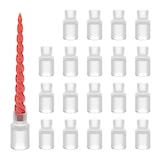 thumbnail of Relaxdays Kerzenständer Stabkerzen, 20er Set, HxD: 7 x 4 cm, aus Glas, geriffelt, runde Stabkerzenhalterung, transparent