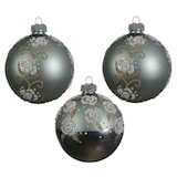 thumbnail of 3 Glaskugeln Rosenblätter Weihnachtskugeln Christbaumkugeln Baumschmuck Glitzer