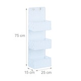 thumbnail of Relaxdays Hängeorganizer Stoff, Türorganizer mit 3 Aufbewahrungskörben, Wandorganizer Bad, PP, HBT: 75x25x15cm, weiß