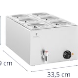 thumbnail of Royal Catering - Royal Catering Bain-Marie Professionnel 15 l 600 W 6 x GN 1/6 avec Couvercles Robinet De Vidange Chauffe-Plat Électrique