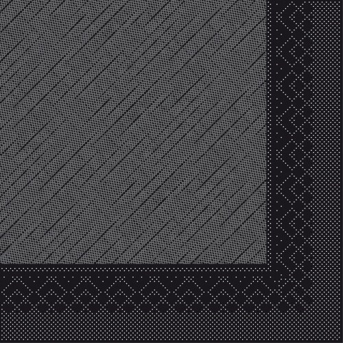 Mank Serviette Tissue Deluxe in Schwarz, 40 x 40 cm, 50 Stück, 1/4 Falz - 4-lagig