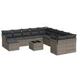 thumbnail of vidaXL 12-tlg. Garten-Sofagarnitur mit Kissen Grau Poly Rattan