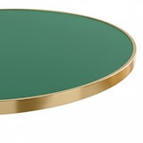 thumbnail of Plateau de table rond blanc avec cerclage doré 60 cm vert mat/doré