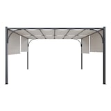 thumbnail of Gazebo Pergola 3x4 M Pergolato Tetto Scorrevole Telo Beige Impermeabile Retrattile Richiudibile Struttura Nera Acciaio Giardino Terrazzo Piscina