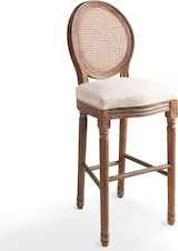 thumbnail of Helloshop26 - Set aus zwei Designer-Barhockern Sitzfläche aus cremeweißem Rattan 1202150