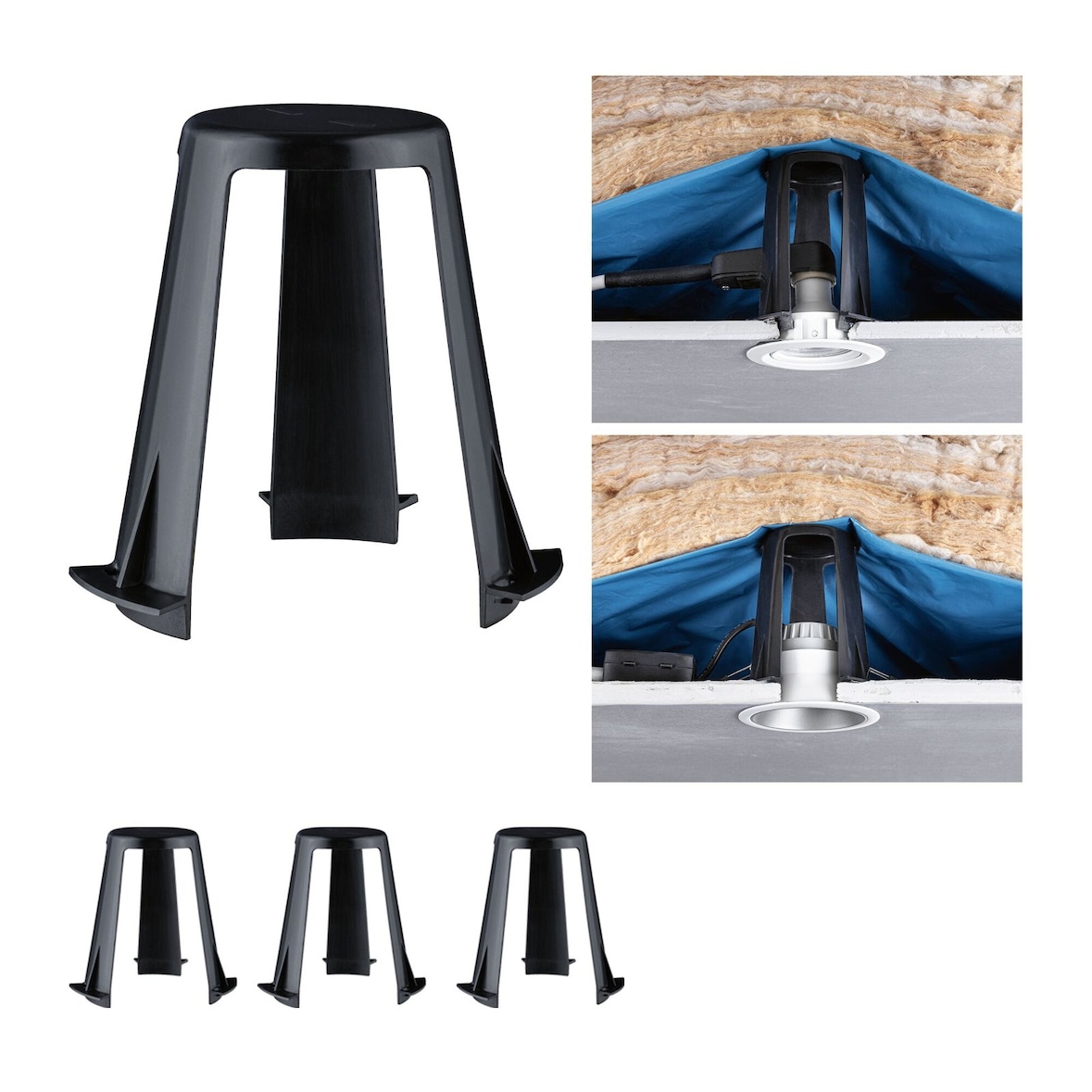 Paulmann Zubehör Abstandshalter für Einbauleuchten 62 - 90mm 3er-Pack Schwarz 92399