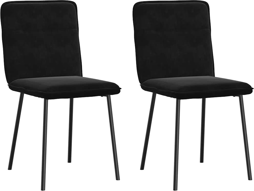 vidaXL Esszimmerstühle 2 Stk. Schwarz Samt