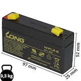 thumbnail of Kung Long Akku WP1.2-6 6V 1,2Ah.AGM Blei Vlies 6Volt