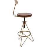 thumbnail of Décoshop26 - Lot de 2 tabourets de bar chaise haute avec repose-pieds rotatif réglable en hauteur design industriel métal doré et TDB04081