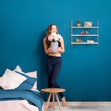 thumbnail of Relaxdays Wandregal, HxBxT: 60 x 60 x 15 cm, Schweberegal mit 3 Ablagen, MDF & Eisen, Hängeregal Wohnzimmer, weiß/gold