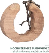thumbnail of Skulptur Holz Teamwork Teamarbeit 29,5 x 28 cm Schwarz Gold Dekoration Deko Art