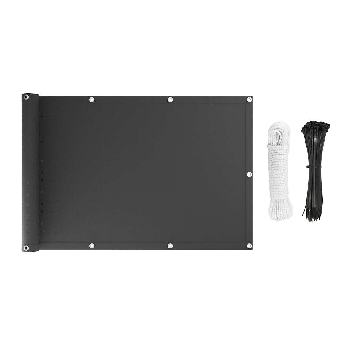 Premium Balkonsichtschutz Überlänge Sonnenschutz Balkonverkleidung (90x100 cm Hellgrau)