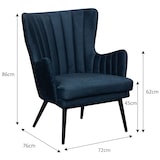 thumbnail of METRO PROFESSIONAL Fauteuil rembourré Navari, acier/polyester, bleu/noir