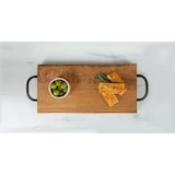 thumbnail of T&G Woodware Serveerbord Voedingsbord Sharing Platter rustiek hevea bruin 400 x 200 x 25 mm
