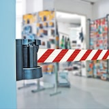 thumbnail of PROREGAL Selbstspannender Wandgurt inkl. Wandhalterung ohne Wandclip | Zum Anschrauben | Gurtmaß LxB 400x5cm | Schwarz, Gurt Rot-Weiß