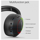 thumbnail of Auricular Bluetooth sem fios, auscultadores, auriculares, auscultadores, som surround, estéreo, USB, com luz, para PC, L800 (preto)