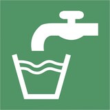 thumbnail of Aufkleber Trinkwasser, ISO 7010, Folie, 200x200 mm