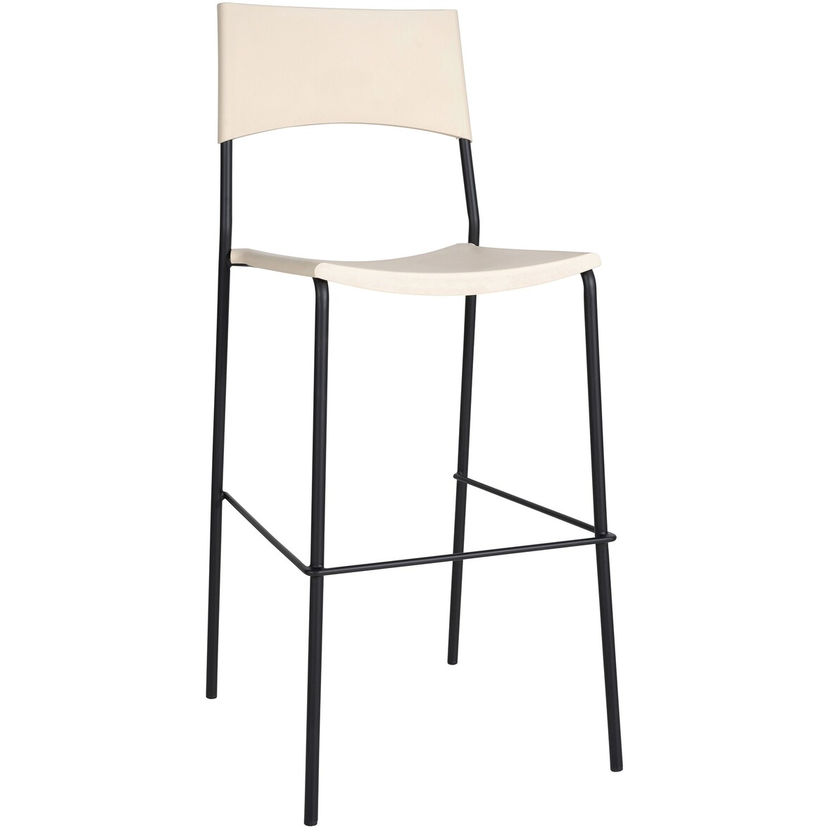 CHEFGASTRO Barhocker POMPEII Schwarz HxBxT 114x43x41cm Kunststoff Creme Barstuhl
