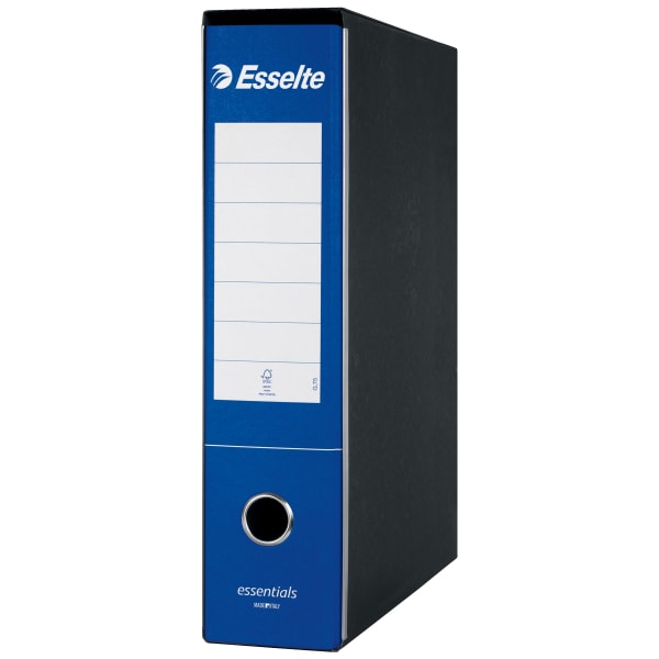 Esselte G73 ESSENTIALS Raccoglitore in cartone con meccanismo a leva,  Formato Commerciale e dorso 8 cm, Blu, 6 Pezzi, 390773050