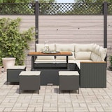 thumbnail of vidaXL Garten-Sofa-Set mit Kissen mit Speicher Schwarz Poly Rattan