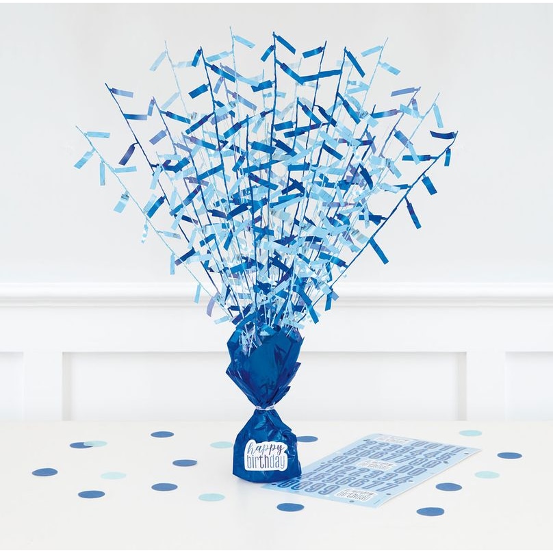 Tischaufsteller / Ballongewicht blau & silber