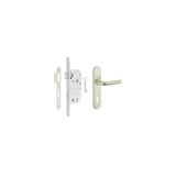 thumbnail of Garniture serrure encastrable à clé + ensemble poignées Leto, axe 40mm, bouts ronds, blanc, 1 clé - THIRARD