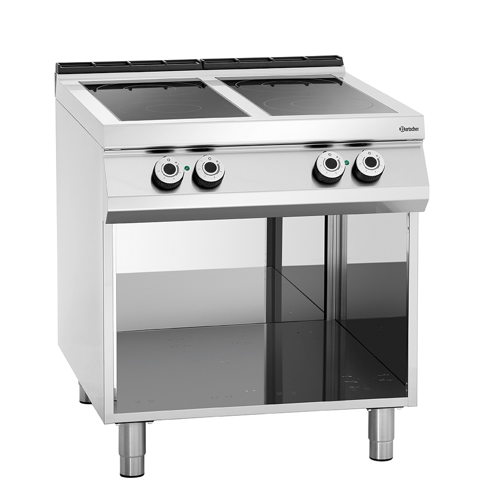 Fornuis | Elektrisch | Keramisch | 4 Kookplaten | 4x 4kW | Open Onderstel | 800x900x900(h)mm