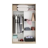 thumbnail of Dmora Garderobe Waterbury, Schlafzimmer Kleiderschrank mit 2 Schiebetüren, Schrank mit 3 Einlegeböden und Kleiderstange, 120x50h200 cm, Eiche und Weiß