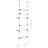 thumbnail of vidaXL Teleskop-Garderobe mit Regalen Aluminium