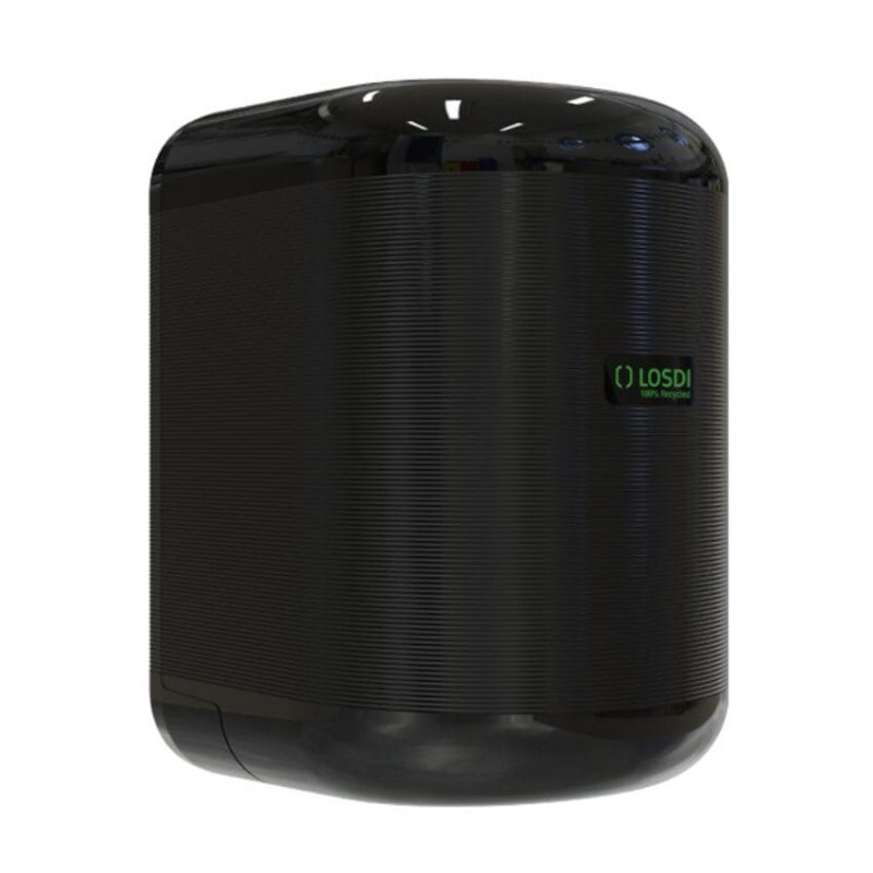Dispensador de papel mecha con dispensación controlada en negro ECO-LUXE LOSDI
