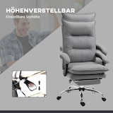 thumbnail of Bürostuhl Chefsessel 74x66x122 cm mit Massage und Heizfunktion Fußstütze 155 Grad Neigung höhenverstellbar ergonomisch Grau