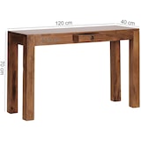 thumbnail of Konsolentisch MUMBAI Massivholz Sheesham Konsole mit 1 Schublade Schreibtisch 120 x 40 cm Landhaus-Stil