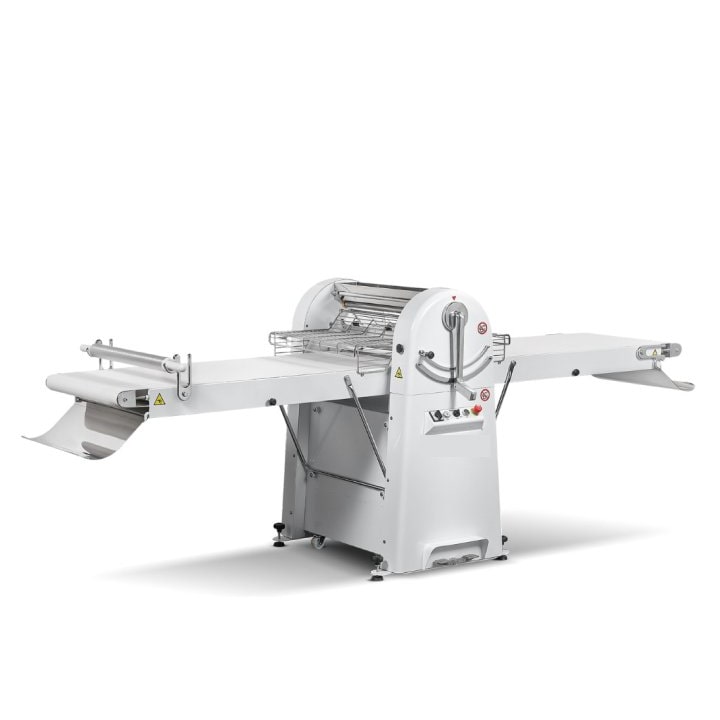 Sfogliatrice Professionale Pasticceria con nastri da mm 1200x500, rulli di laminazione da mm.500, mod.SF-500-120