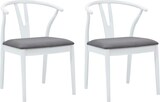 thumbnail of vidaXL Esszimmerstuhl 2 pcs Weiß und Grau Massives Gummiholz